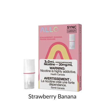 Allo Sync Pod Pack Strawberry Banana 3pk 20mg