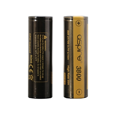 Aspire INR 21700 High Drain Li-Ion 25A 3800mah Battery 1pc