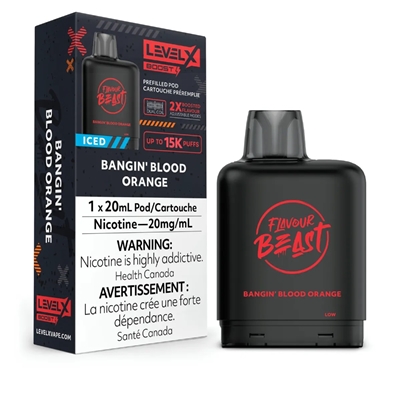Level X Flavour Beast Boost Pod 20mL - Bangin' Blood Orange Iced 20mg