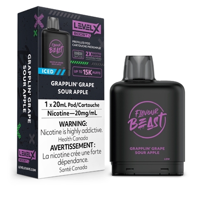 Level X Flavour Beast Boost Pod 20mL - Grapplin' Grape Sour Apple Iced 20mg