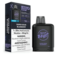 Level X Flavour Beast Boost Pod 20mL - Super Sour Blueberry Iced 20mg