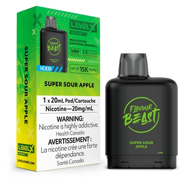 Level X Flavour Beast Boost Pod 25K 20ml - Super Sour Apple Iced