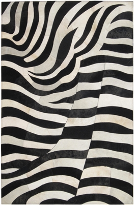 Black/Cream_White Cow Hide Rug - MH-251