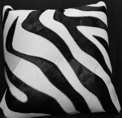 Black/Cream Hide Pillow 18" x 18" MH25100