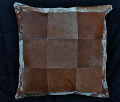 Brown Natural Cow Hide Pillow 18x18 MH25400