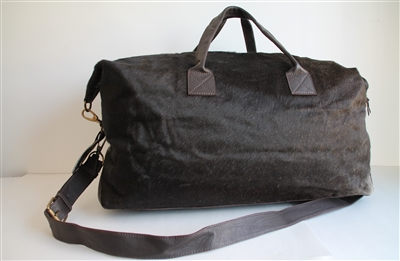 Brown Cow Hide Weekend Duffel - Lg