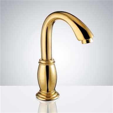 Gold Automatic Sensor Touchless Basin Faucet