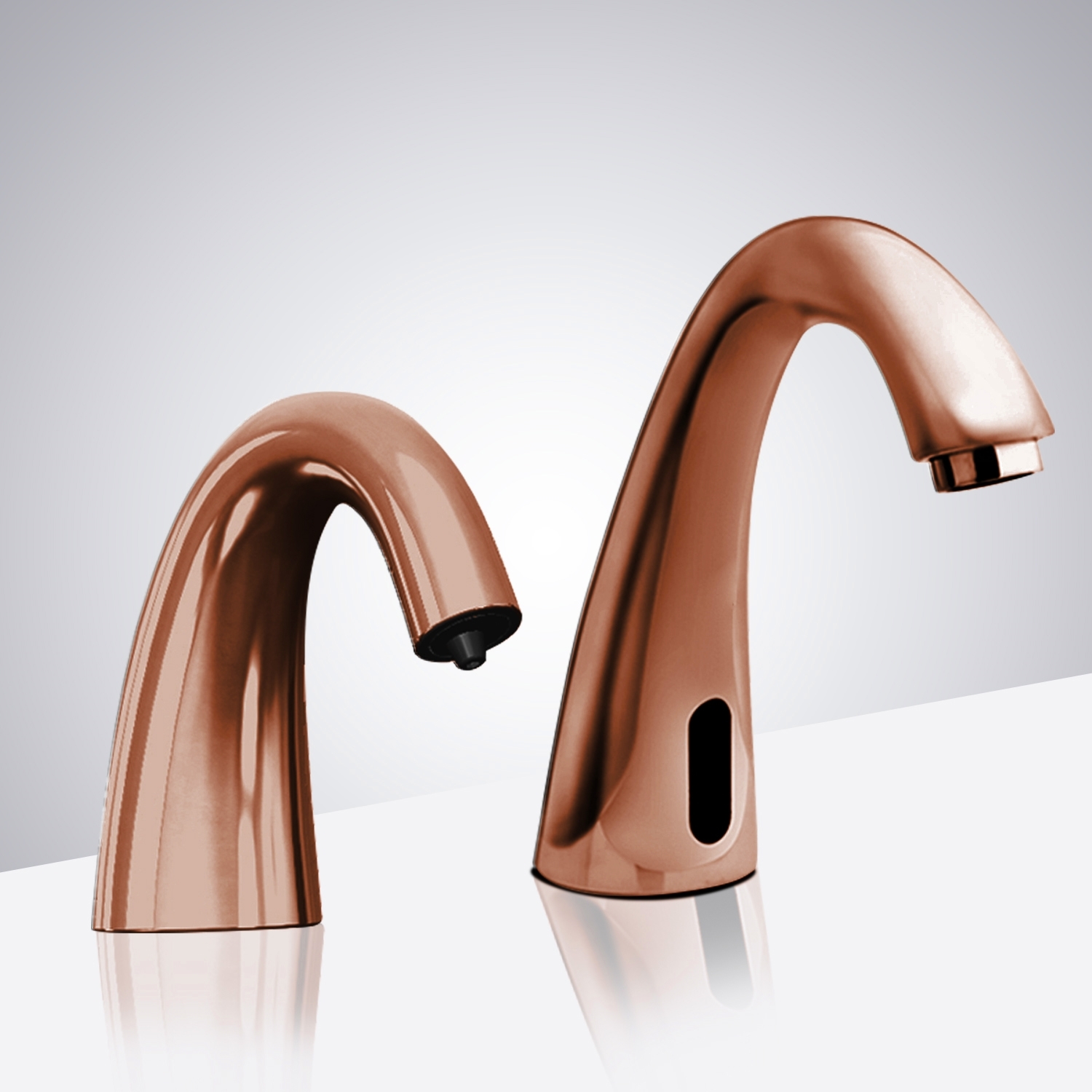 BathSelect Automatic Rose Gold Commercial Sensor Faucet & Soap Dispenser