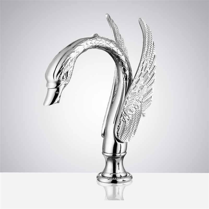Lavatory Chrome Swan Automatic Sensor Hands Free Faucets