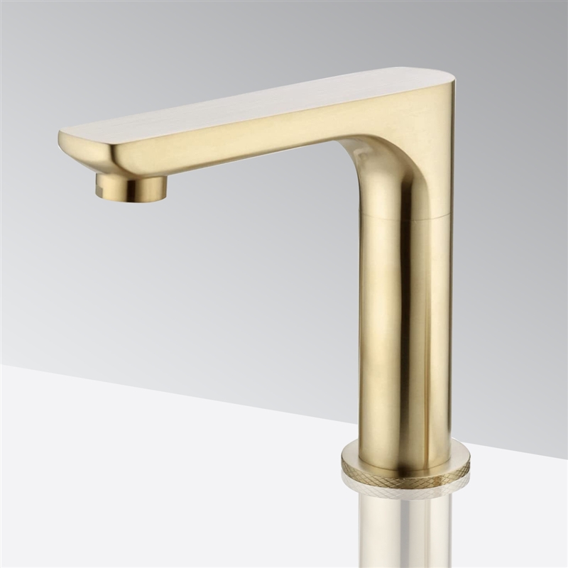 Restroom Brushed Gold Automatic Sensor Faucet