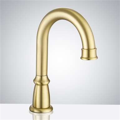 Fontana Commercial Brushed Gold Touchless Automatic Sensor Hands Free Faucet