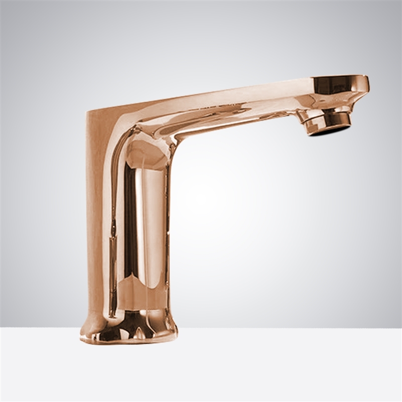 Restaurant Rose Gold Automatic Sensor Hands Free Faucets
