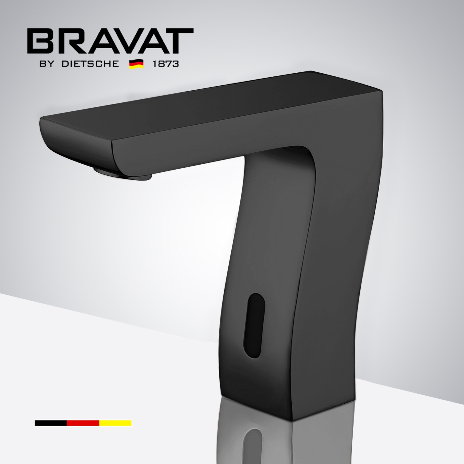 Bravat Commercial Matte Black Automatic Hands Free Motion Sensor Faucet