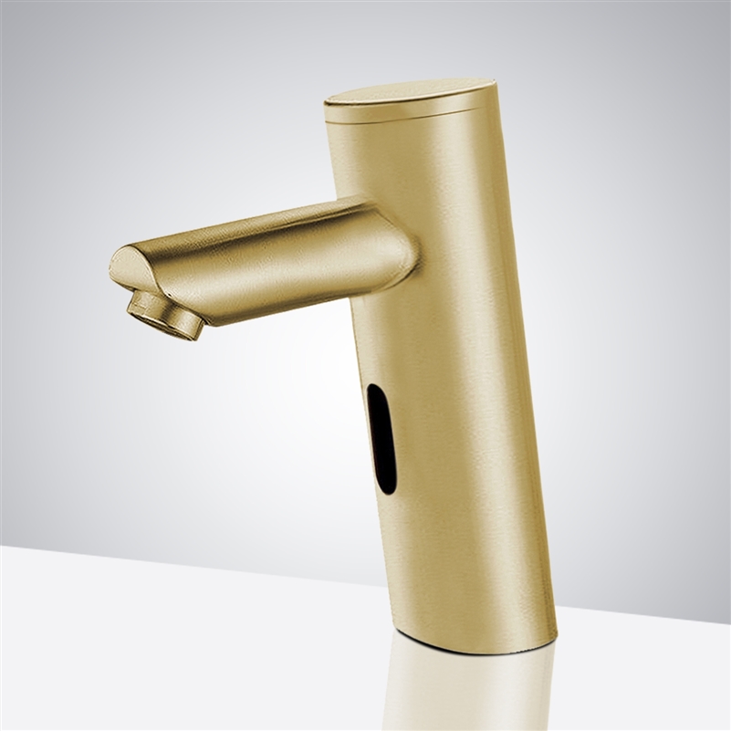 Brushed Gold Commercial Building Bathroom Faucet