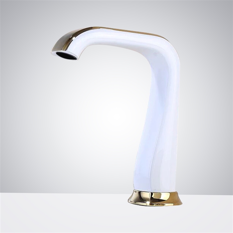 Fontana Commercial White and Gold Automatic Sensor Faucet
