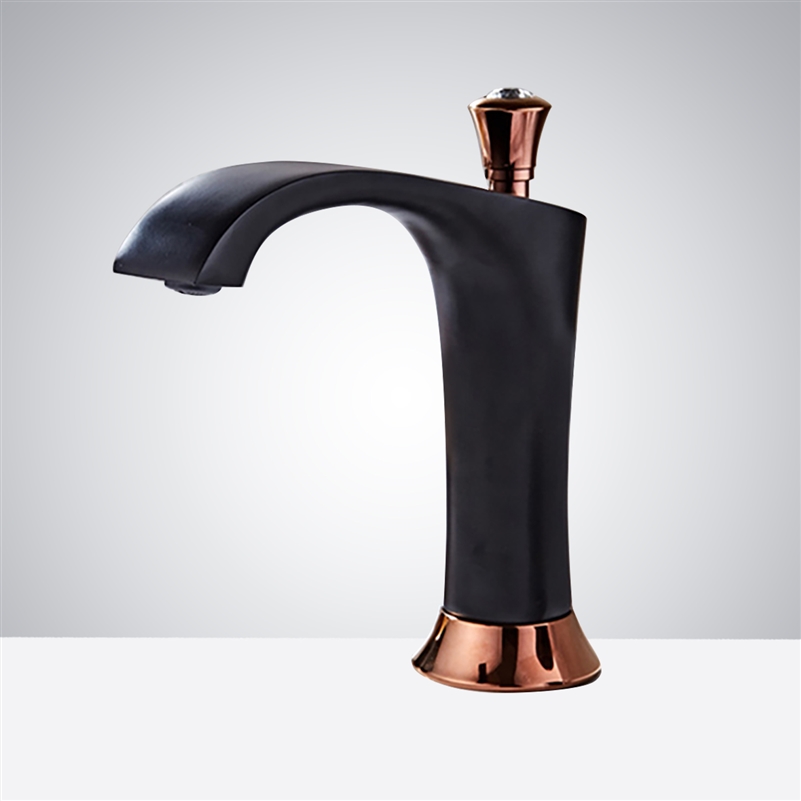 Fontana Commercial Black and Rose Gold Automatic Sensor Faucet