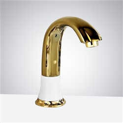 Fontana Commercial White and Gold Automatic Sensor Faucet