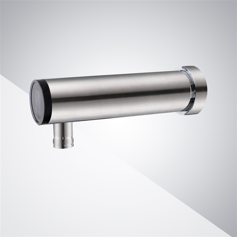 Brushed Nickel Wall Mount Commercial Bathroom Touchless Faucet