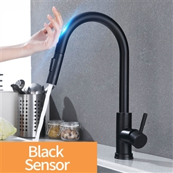 Fontana Dax Matte Black Stainless Steel Sensor Faucet with Pull Down Sprayer