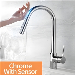 Fontana Deauville Chrome Stainless Steel Sensor Faucet with Pull Down Sprayer