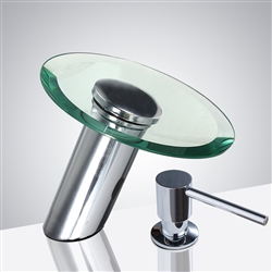 Fontana Chrome Commercial Waterfall Automatic Motion Sensor Faucet & Manual Soap Dispenser