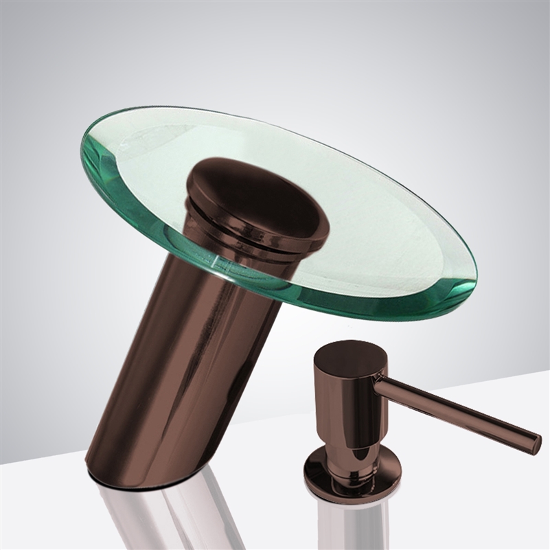 Gold Commercial Toilets Motion Sensor Faucet with Motion Sensor Soap Dispenser