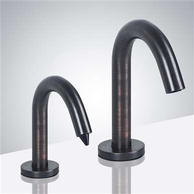 Fontana Rio Goose Neck Dark Oil Rubbed Bronze Finish Dual Automatic  Sensor Faucet And Soap Dispenser