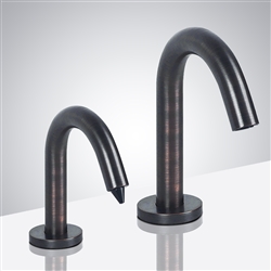 Fontana Rio Goose Neck Dark Oil Rubbed Bronze Finish Dual Automatic Commercial Sensor Faucet And Soap Dispenser