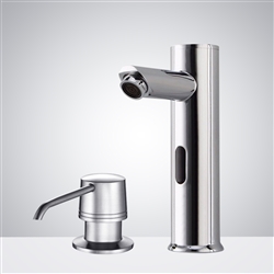 Commercial Chrome Automatic Sensor Faucet with Manual Soap Dispenser