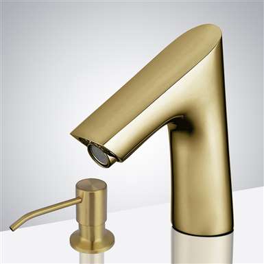 Fontana  Brushed Gold Touch less Automatic Sensor Faucet & Manual Soap Dispenser