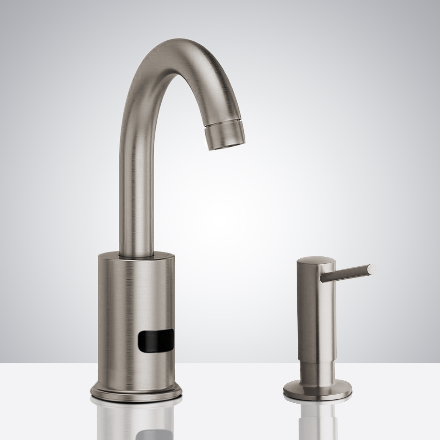 Fontana Commercial Brushed Nickel Touchless Automatic Sensor Faucet & Manual Soap Dispenser
