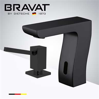 Fontana Commercial Matte Black Touch less Automatic Sensor Faucet & Manual Soap Dispenser