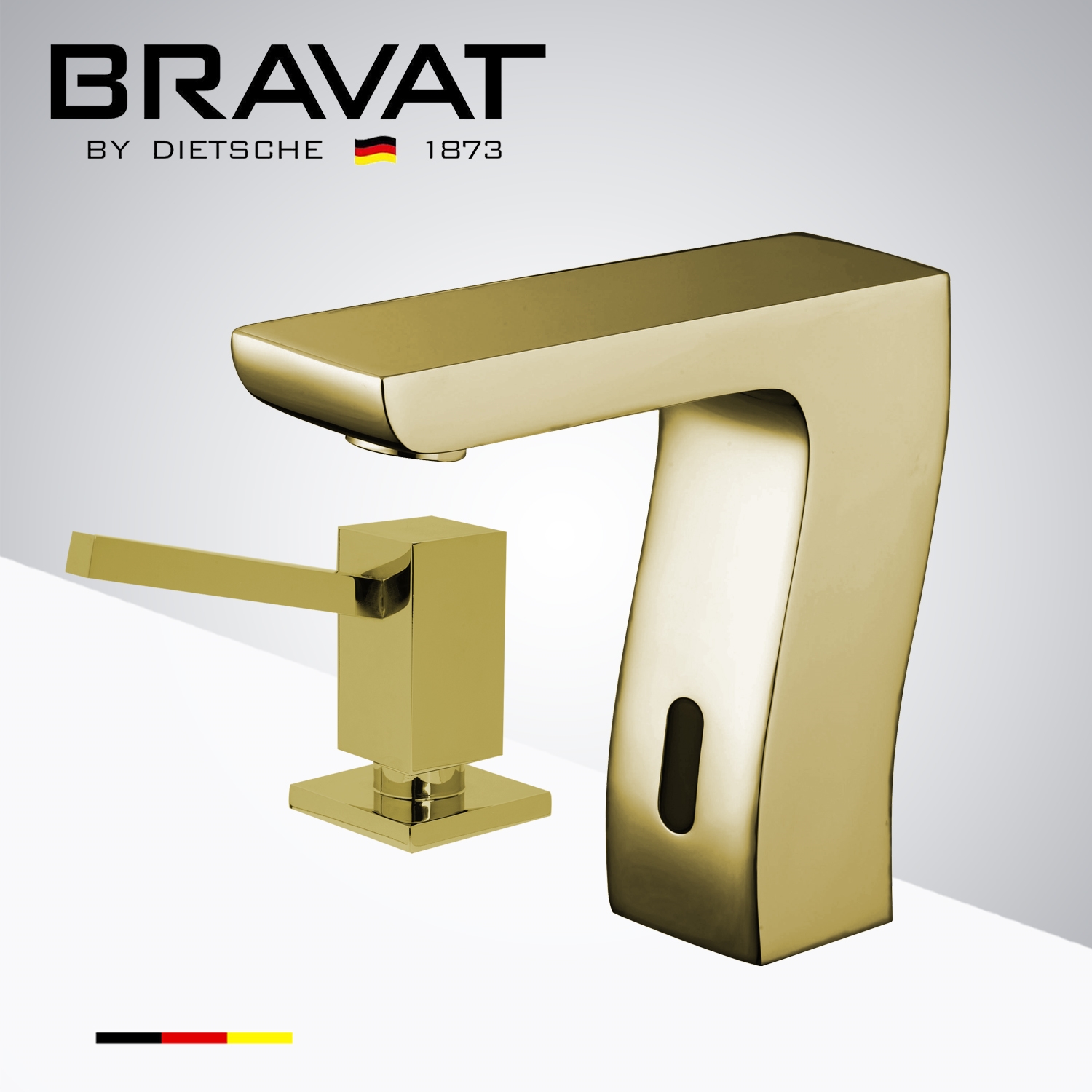 Fontana Commercial Brushed Gold Touchless Automatic Sensor Faucet & Manual Soap Dispenser