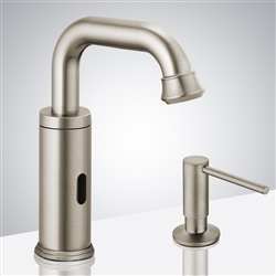 Fontana Commercial Brushed Nickel Touchless Automatic Sensor Faucet & Manual Soap Dispenser