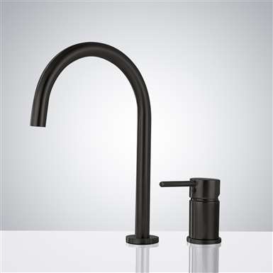 Fontana Commercial Matte Black Touch less Automatic Sensor Faucet & Manual Soap Dispenser