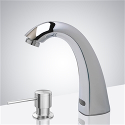 Fontana Saline Commercial Chrome Automatic Sensor Faucet with Manual Soap Dispenser