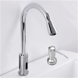 Fontana Commercial Goose Neck Chrome Automatic Sensor Faucet with Manual Soap Dispenser