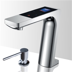 Fontana Commercial Chrome Digital Screen Automatic Sensor Faucet with Manual Soap Dispenser