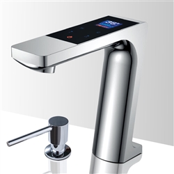 Fontana  Chrome Digital Screen Automatic Sensor Faucet with Manual Soap Dispenser