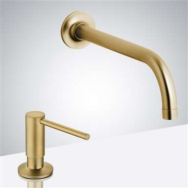 Fontana  Brushed Gold Touch less Automatic Sensor Faucet & Manual Soap Dispenser