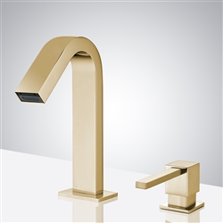 Fontana Commercial Brushed Gold Touch less Automatic Sensor Faucet & Manual Soap Dispenser