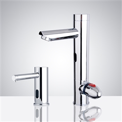 Fontana Toulouse Motion Sensor Faucet & Automatic Soap Dispenser for Restrooms in Chrome Finish