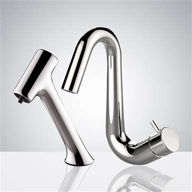 Fontana Le Havre Chrome Finish Freestanding Automatic  Sensor Faucet & Automatic Soap Dispenser