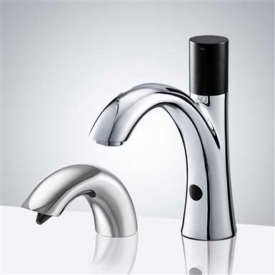 Fontana Creteil Chrome Finish Freestanding Automatic  Sensor Faucet & Automatic Soap Dispenser