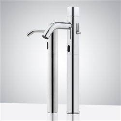 Fontana Bavaria Chrome Motion Sensor Faucet & Automatic Soap Dispenser for Restrooms