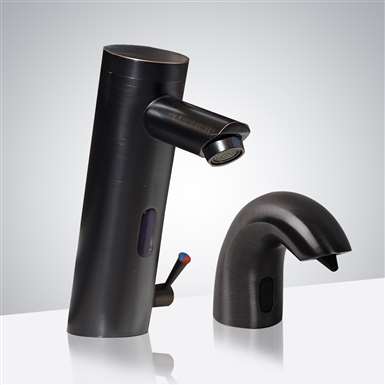 Fontana Valence Dark Oil Rubbed Bronze Motion Sensor Faucet & Automatic Soap Dispenser for Restrooms