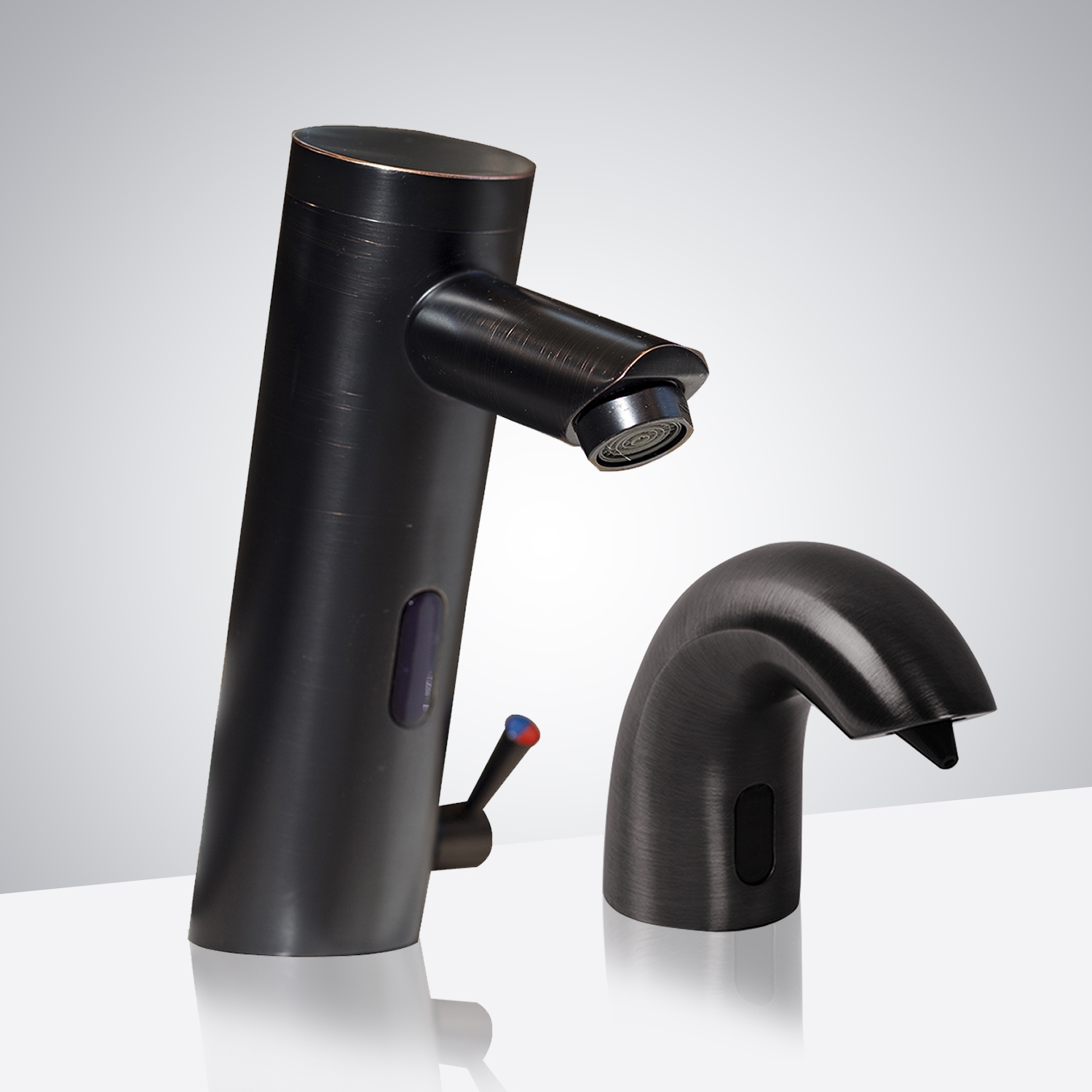 Fontana Valence Dark Oil Rubbed Bronze Motion Sensor Faucet & Automatic Soap Dispenser for Restrooms