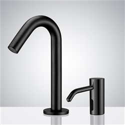 Fontana Marsala Black Finish Motion Sensor Faucet & Automatic Soap Dispenser for Restrooms