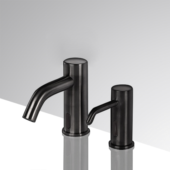 Fontana Toulouse Commercial Black Motion Sensor Faucet & Automatic Soap Dispenser for Restrooms