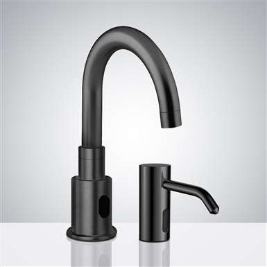 Fontana Verona Oil Rubbed Bronze Motion Sensor Faucet, Automatic Liquid Soap Dispenser Set for Restrooms